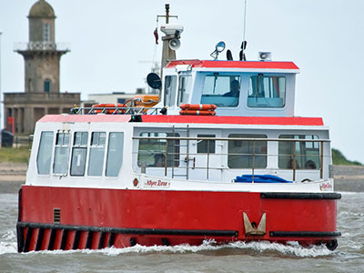 a boat travelling over from Fleetwood to Knott End